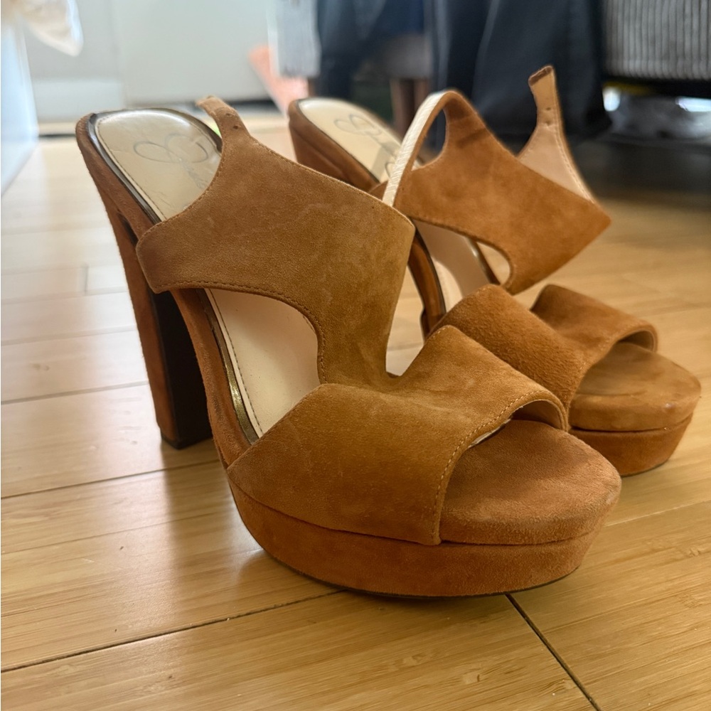 Jessica Simpson Brown Suede Platform Heels